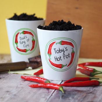 Personalised Chilli Plant Pot Gift For Him, 3 of 4