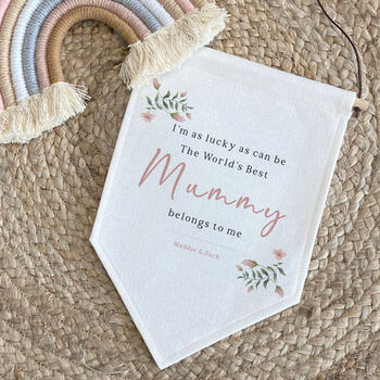 Worlds Best Mum Gift, Personalised Wall Hanging For Mummy, 3 of 5