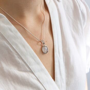 Molten Sterling Silver Moonstone Necklace, 3 of 12