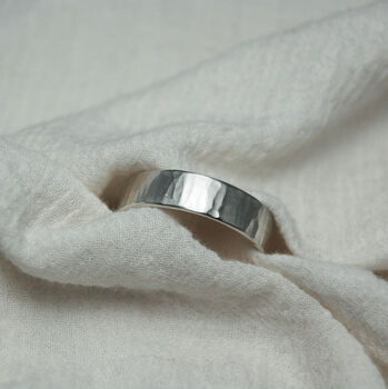 Men's Personalised Silver Textured Ring, 2 of 11
