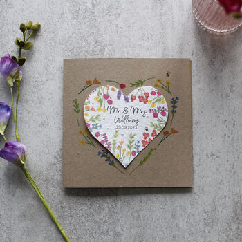 Personalised Wedding Wildflower Seed Heart Card, 5 of 7