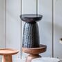 Black Wooden Round Hourglass Side Table, thumbnail 1 of 2