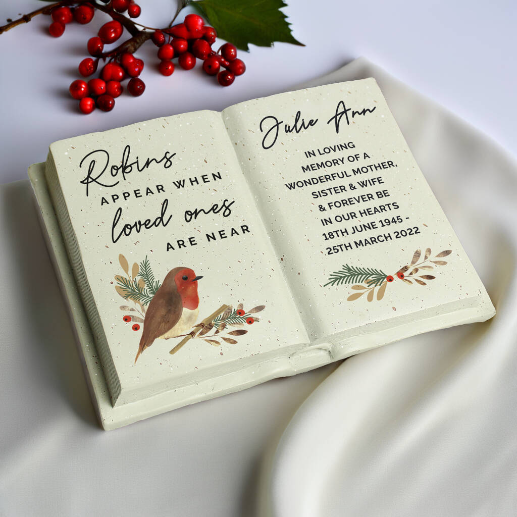 Personalised Robins Appear.. Memorial Book, 1 of 4