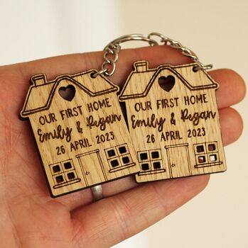 Personalised New Home Keyring – “Home Sweet Home / Our First Home / My New Home” Couples Gift, 2 of 4