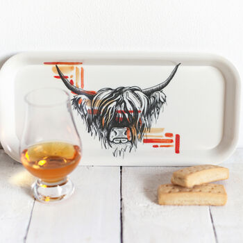 Highland Coo Watercolour Snack Tray, 4 of 4