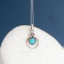 Sterling Silver Blue Opal Flower Necklace, thumbnail 2 of 10
