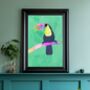 Custom Toucan Bird Rainbow Personalised Art Print, thumbnail 3 of 7