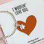 I Woofin Love You Sterling Silver Bracelet, thumbnail 2 of 7