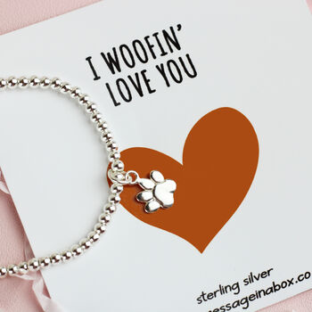 I Woofin Love You Sterling Silver Bracelet, 2 of 7