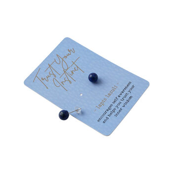 Just Smile Lapis Lazuli Earrings On Gift Card, 2 of 3