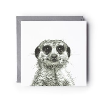 Myra The Meerkat Luxury Blank Greeting Card, 3 of 7