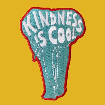 Embroidered Elephant 'Kindness Is Cool' Sew On Patch, 2 of 5