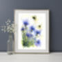 Cornflower And The Bees, Greeting Card, thumbnail 3 of 3