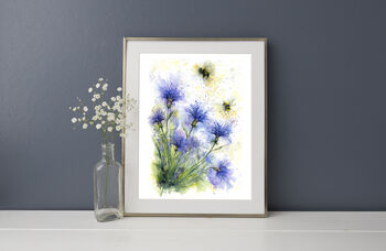 Cornflower And The Bees, Greeting Card, 3 of 3