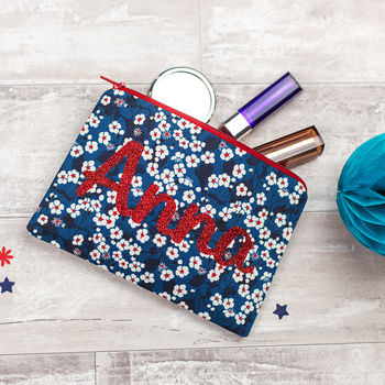 Liberty Glitter Name Make Up Bag Gift For Her, 2 of 7