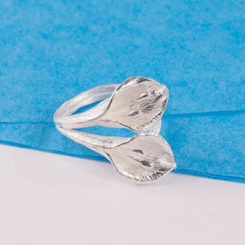 Sterling Silver Calla Lily Wrap A Round Ring, 2 of 6
