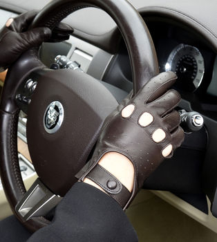Nina. Women's Classic Leather Driving Gloves By Southcombe Gloves