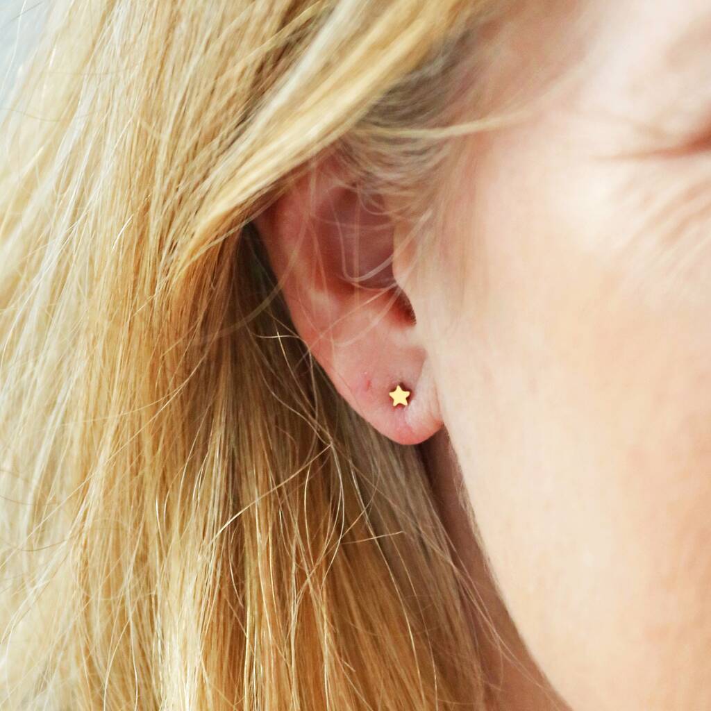 Tiny Stainless Steel Star Stud Earrings  Lisa Angel