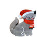 Christmas Grey Cat In Santa Hat Claw Clip, thumbnail 1 of 2