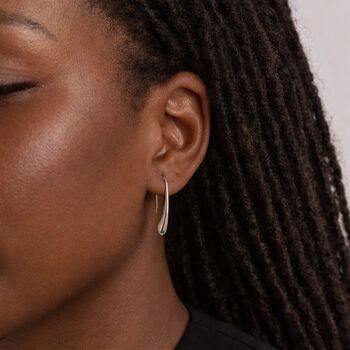 Sterling Silver Molten Teardrop Earrings – 25mm, 2 of 8