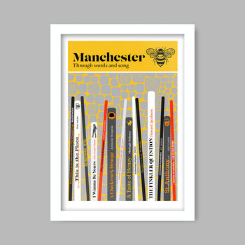 Manchester Through Words And Song Poster Print, 2 of 3