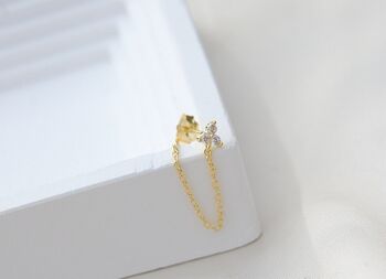 Gold Chain Earrings, Stud Earring, Free Personalisation, 3 of 7