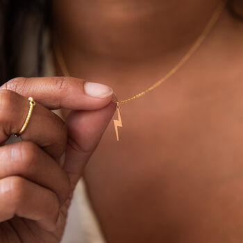 14k Gold Filled Lightning Necklace, 3 of 8