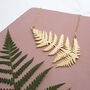 Statement Gold Plated Fern Necklace, thumbnail 1 of 6
