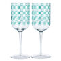 Checkerboard Printed Wine Glass, thumbnail 2 of 5