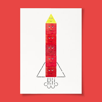 Blast Off Children's Rocket Greeting Card, 3 of 4