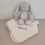Personalised Bunny Plush Toy With Folded Blanket, thumbnail 3 of 12