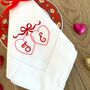 Monogram Heart Linen Napkins, thumbnail 2 of 3