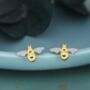 Sterling Silver Tiny Bumble Bee Stud Earrings, thumbnail 1 of 12