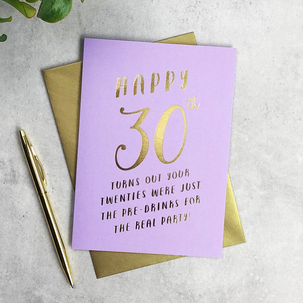 30th Birthday Pre Drinks Card By Paper Plane Notonthehighstreet