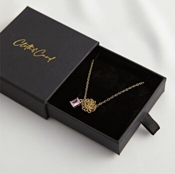 Custom Birth Flower And Gemstone Necklace, 2 of 7
