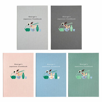 Personalised Japanese Cooking A5 Cloth Bound Notebook, 2 of 8