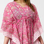 Pink Floral 100% Cotton Beach Kaftan, thumbnail 3 of 5
