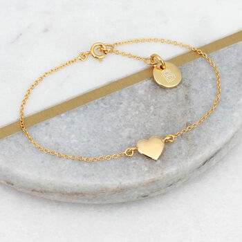 18ct Gold Plated Or Silver Personalised Heart Bracelet, 3 of 4
