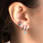 Silver Earrings With Blue Stone, Blue Earrings Dangle, Free Personalisation, thumbnail 1 of 9