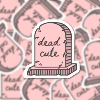 Dead Cute Pink Gravestone Sticker, 2 of 3