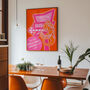 Tangerine Tits Neon Sign Unhinged Artwork Poster Print, thumbnail 4 of 5