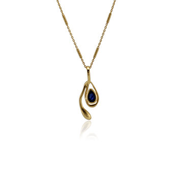 Blue Sapphire Gold Pendant, 5 of 7
