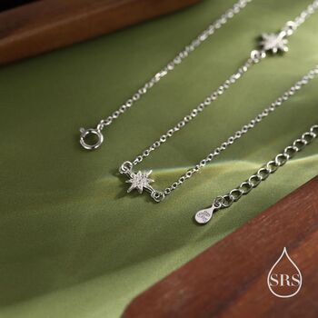 Starburst Cz Necklace In Sterling Silver, 6 of 12