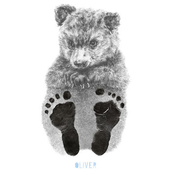 Personalised Baby Bear Footprint Kit, 5 of 5