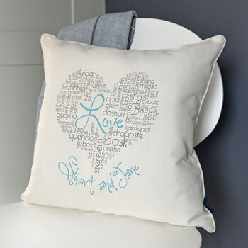 Personalised Love Typographic Cushion, 3 of 5