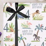 Three Sheets Of 4th Birthday Safari Wrapping Paper, thumbnail 1 of 2