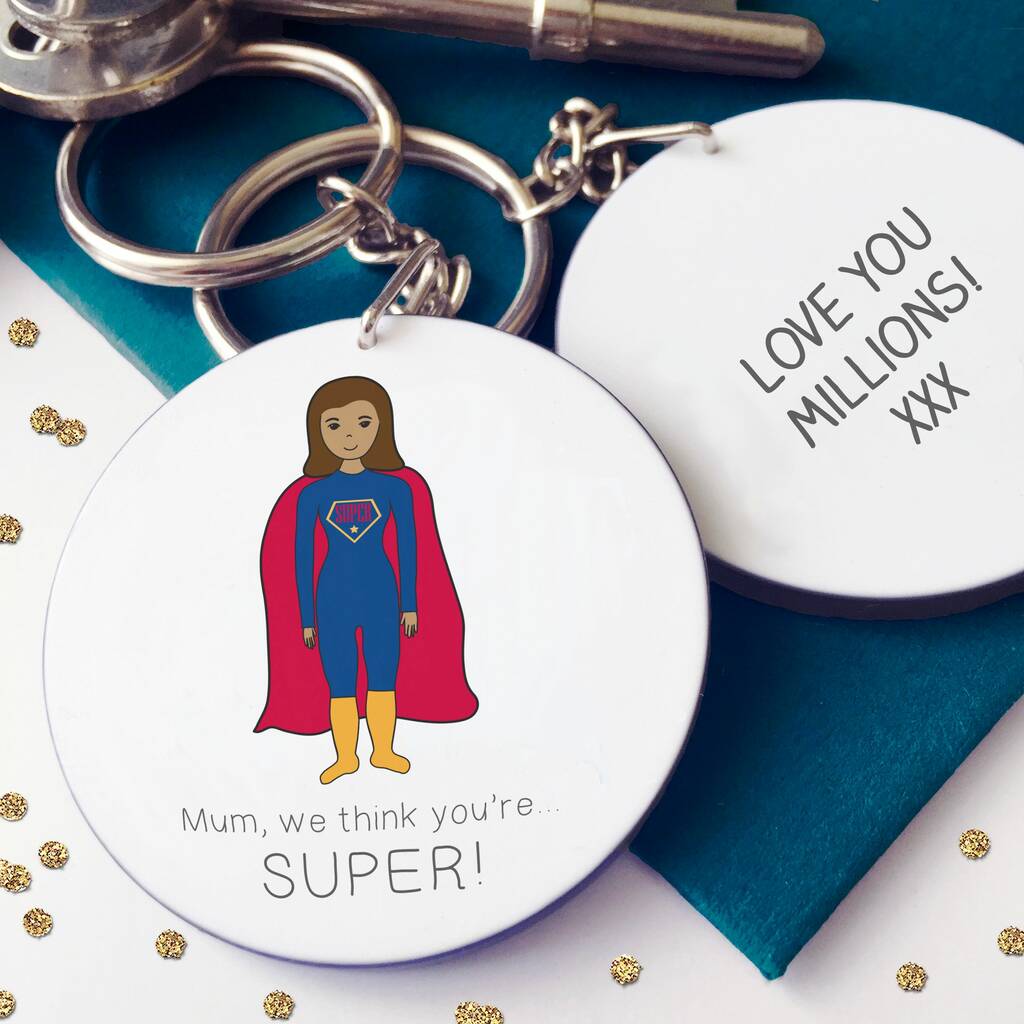 Image of Personalised Female Superhero Keyring