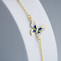 Gold Colour Sterling Silver Blue Butterfly Bracelet, thumbnail 1 of 5