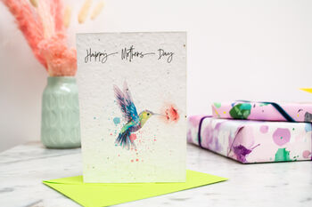 Mothers Day Plantable Seed Paper Hummingbird Card, 5 of 6