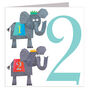 Two Elephants 2nd Birthday Card, thumbnail 2 of 3